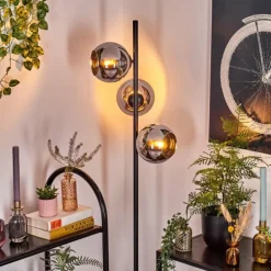 Koyoto Lampadaire Chrome, Fumé, 3 lumières