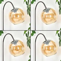 Koyoto Lampadaire Chrome, Noir, 1 lumière