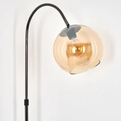 Koyoto Lampadaire Chrome, Noir, 1 lumière