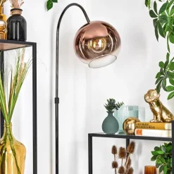 Koyoto Lampadaire Chrome, Noir, 1 lumière