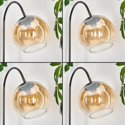 Koyoto Lampadaire Chrome, Noir, 1 lumière