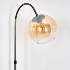 Koyoto Lampadaire Chrome, Noir, 1 lumière