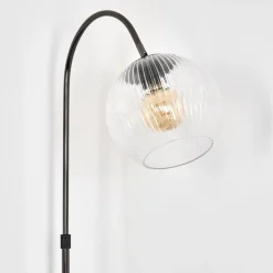 Koyoto Lampadaire Chrome, Noir, 1 lumière