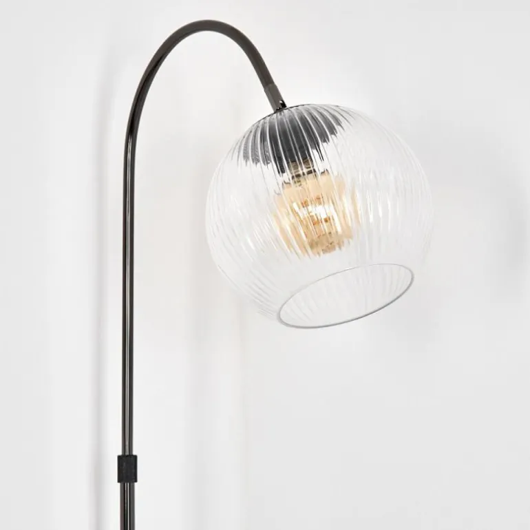 Koyoto Lampadaire Chrome, Noir, 1 lumière