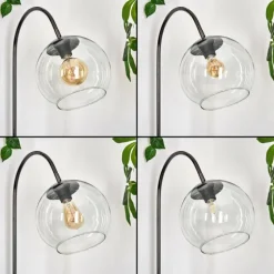 Koyoto Lampadaire Chrome, Noir, 1 lumière
