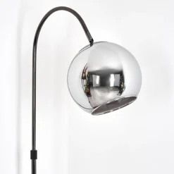 Koyoto Lampadaire Chrome, Noir, 1 lumière