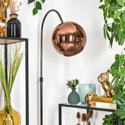 Koyoto Lampadaire Chrome, Noir, 1 lumière