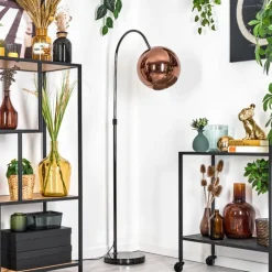 Koyoto Lampadaire Chrome, Noir, 1 lumière