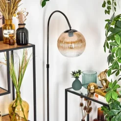 Koyoto Lampadaire Chrome, Noir, 1 lumière