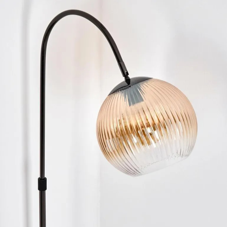 Koyoto Lampadaire Chrome, Noir, 1 lumière