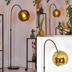 Koyoto Lampadaire Chrome, Noir, 1 lumière