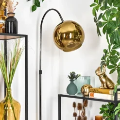 Koyoto Lampadaire Chrome, Noir, 1 lumière