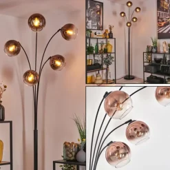 Koyoto Lampadaire Clair, Cuivré, 5 lumières
