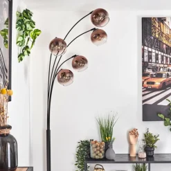 Koyoto Lampadaire Clair, Cuivré, 5 lumières