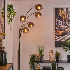 Koyoto Lampadaire Clair, Cuivré, 5 lumières