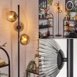Koyoto Lampadaire Clair, Fumé, 3 lumières