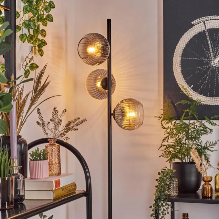 Koyoto Lampadaire Clair, Fumé, 3 lumières