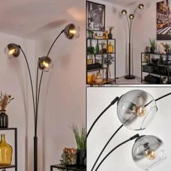 Koyoto Lampadaire Noir, 3 lumières