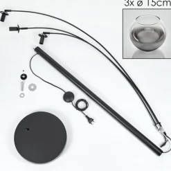 Koyoto Lampadaire Noir, 3 lumières