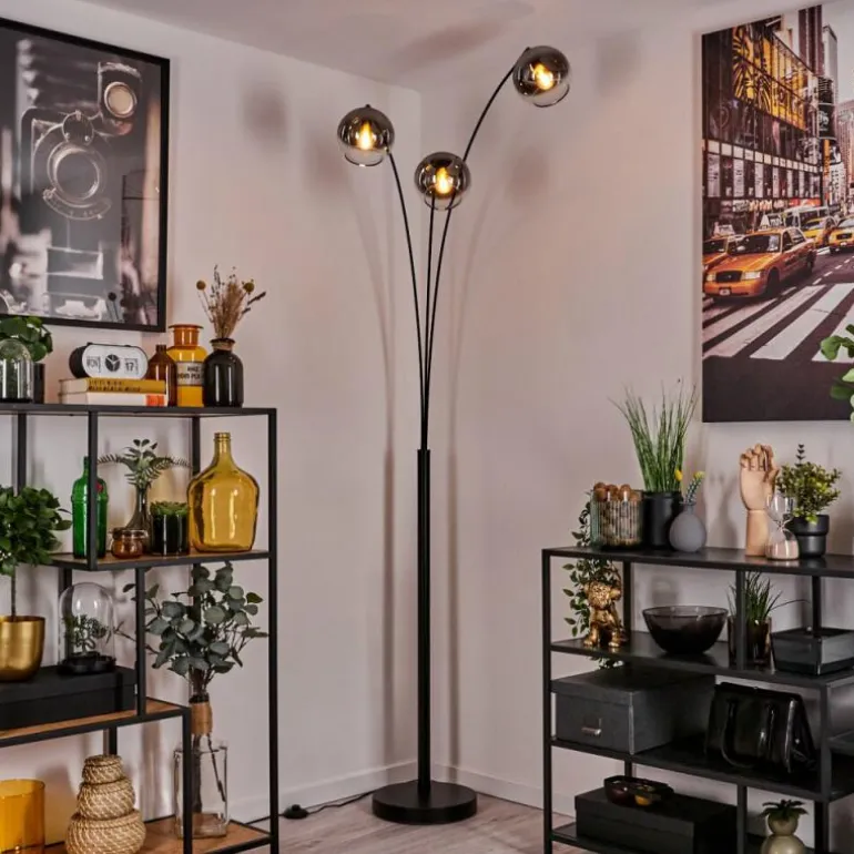 Koyoto Lampadaire Noir, 3 lumières