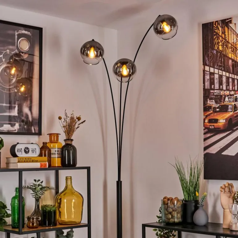 Koyoto Lampadaire Noir, 3 lumières