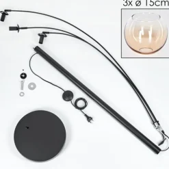 Koyoto Lampadaire Noir, 3 lumières