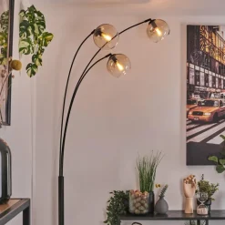 Koyoto Lampadaire Noir, 3 lumières