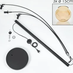 Koyoto Lampadaire Noir, 3 lumières