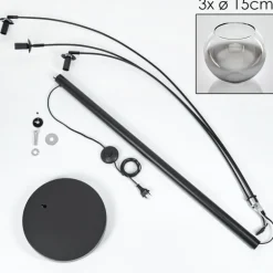 Koyoto Lampadaire Noir, 3 lumières