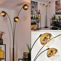 Koyoto Lampadaire Noir, 3 lumières