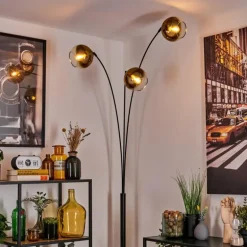Koyoto Lampadaire Noir, 3 lumières