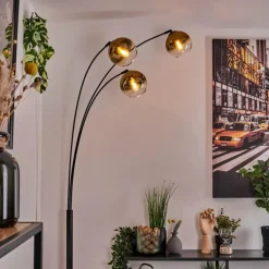 Koyoto Lampadaire Noir, 3 lumières
