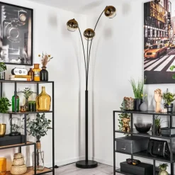 Koyoto Lampadaire Noir, 3 lumières