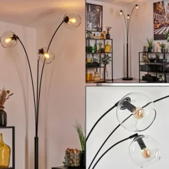 Koyoto Lampadaire Noir, 3 lumières