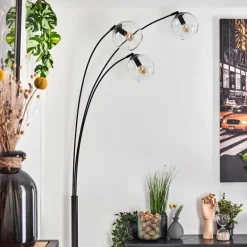 Koyoto Lampadaire Noir, 3 lumières
