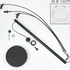Koyoto Lampadaire Noir, 3 lumières