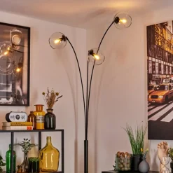 Koyoto Lampadaire Noir, 3 lumières