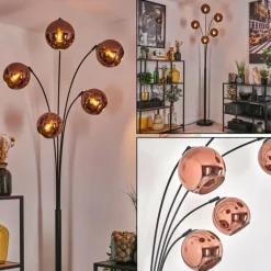 Koyoto Lampadaire Noir, 5 lumières