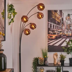 Koyoto Lampadaire Noir, 5 lumières