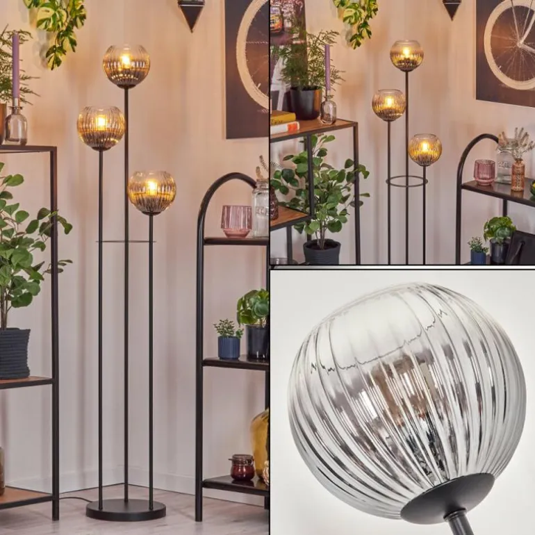 Koyoto Lampadaire Noir, 3 lumières