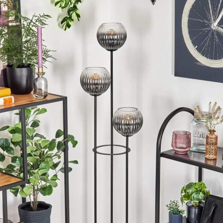 Koyoto Lampadaire Noir, 3 lumières