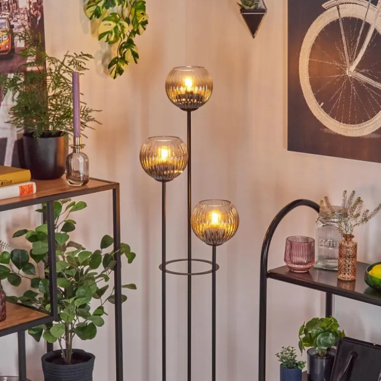 Koyoto Lampadaire Noir, 3 lumières