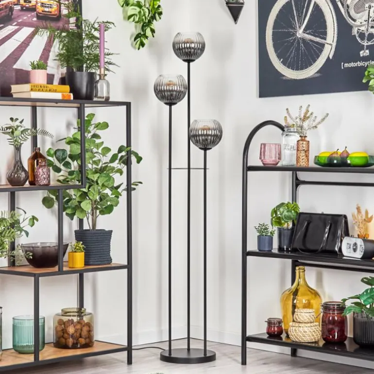 Koyoto Lampadaire Noir, 3 lumières