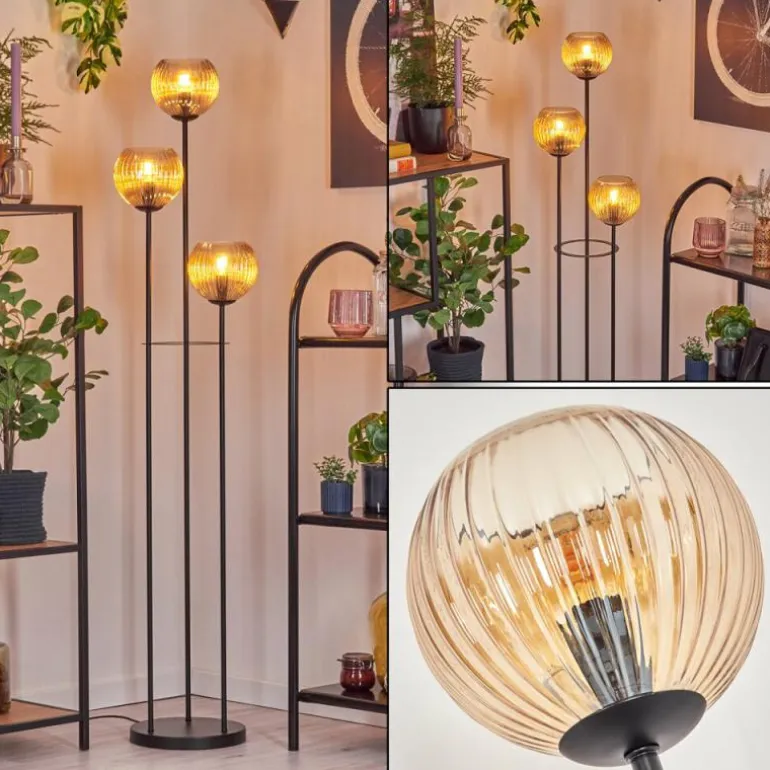 Koyoto Lampadaire Noir, 3 lumières