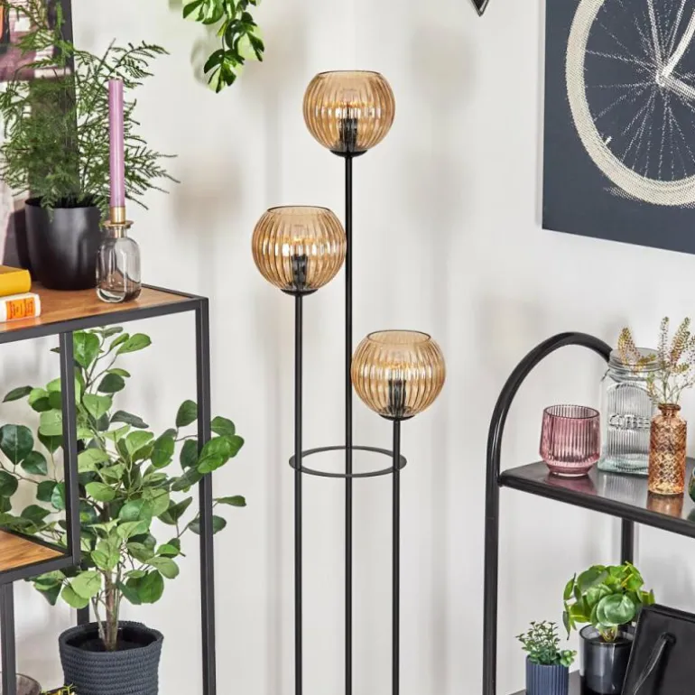 Koyoto Lampadaire Noir, 3 lumières