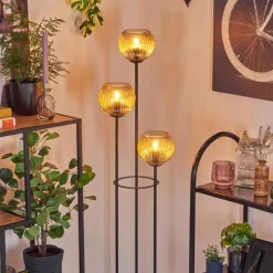 Koyoto Lampadaire Noir, 3 lumières