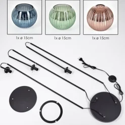 Koyoto Lampadaire Noir, 3 lumières