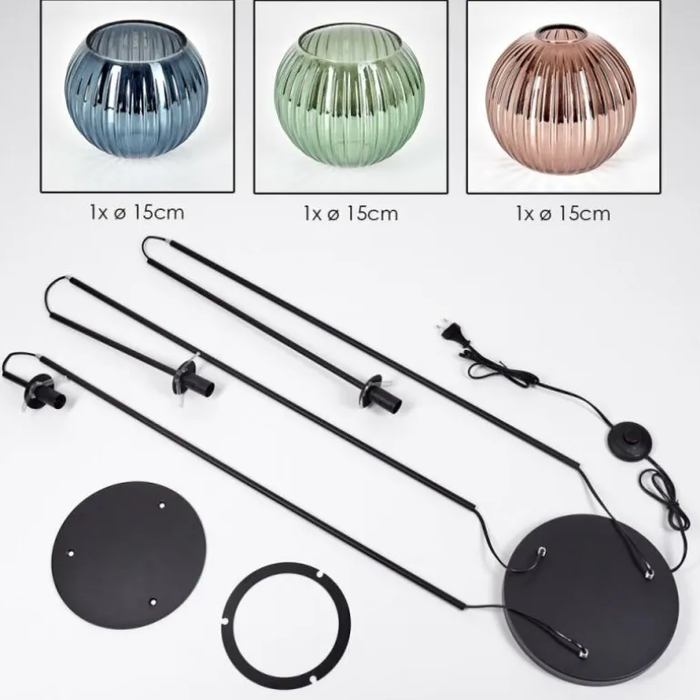 Koyoto Lampadaire Noir, 3 lumières