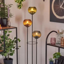 Koyoto Lampadaire Noir, 3 lumières