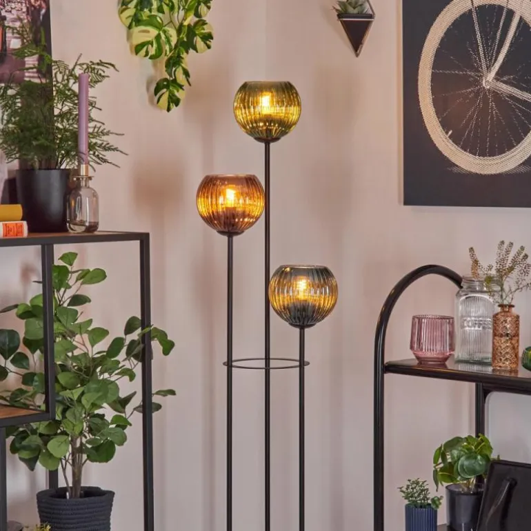 Koyoto Lampadaire Noir, 3 lumières